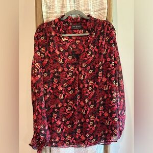 Long sleeved red floral blouse - Lane Bryant 22